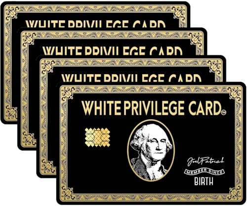 4 Pcs White-Privilege_Card Skin | Debit Card Stickers, Credit Card Skins, Bank Card Protectors | Anti-Bubble, Anti-Wrinkle, Slim Fit Cover for Credit, Debit, and Transportation Cards
