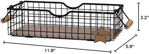 Miniatura 6 de Cesta organizadora de baño, organizador de baño y almacenamiento, cesta de alambre de metal, organizador de encimera de baño con asas, cestas de