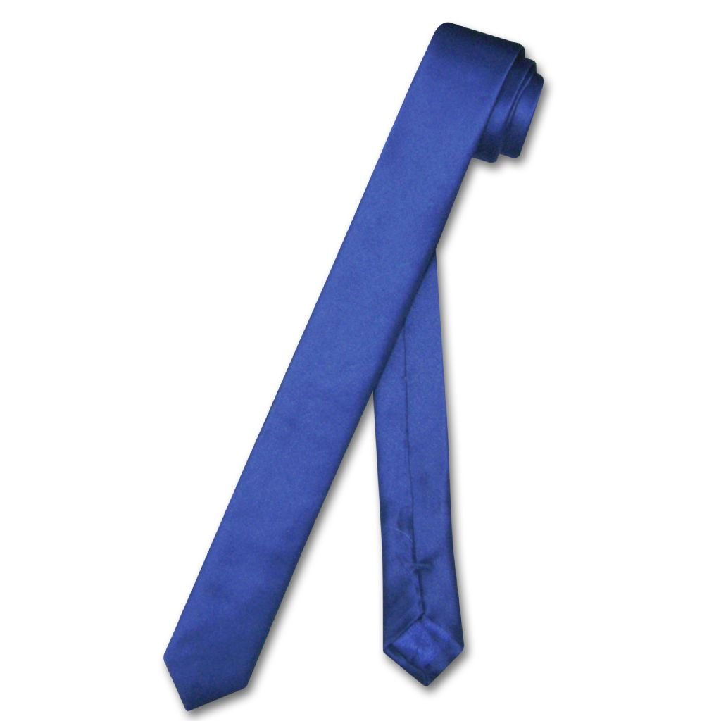 Biagio 100% SILK Narrow NeckTie EXTRA Skinny ROYAL BLUE Color Mens 1.5