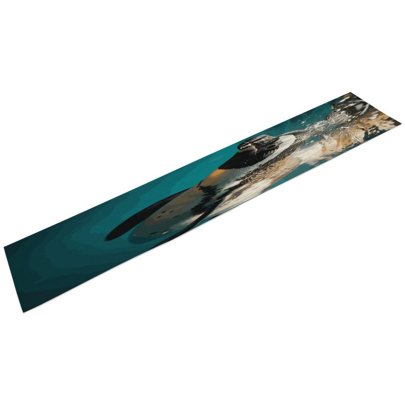 Penguin Swimming in The Ocean Table Runner Personality Patterned Linen Table Runner Wrinkle Resistant Tablemat Country Rustic Farmhouse Tables Runners Kitchen Dining Table Decoration