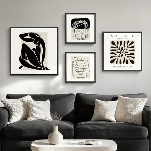 Framed Matisse Abstract Wall Art for Living Room, Set of 4 Piece ...
