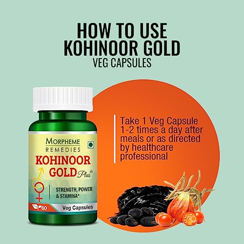 Morpheme Remedies Kohinoor Gold Plus (With Shilajit, Ashwagandha, Safed Musli, Mucuna, Tribulus) – 60 Veg Capsules - Image 6
