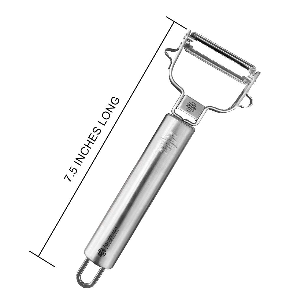 Pelador de zanahorias y patatas, pelador giratorio en forma de Y para verduras y frutas, acero inoxidable multifuncional, ultra afilado, ideal para patatas, manzanas, frutas y verduras de
