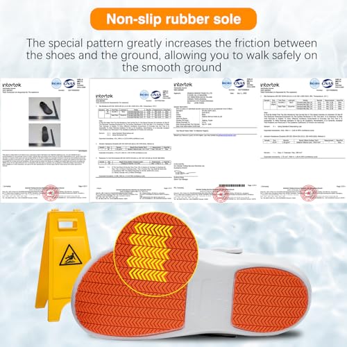 Image of ZEENXIUYA Unisex Non Slip Work Chef Shoes Waterproof Closed Toe Kitchen Clogs Restaurante Food Service Garden Nurse Black