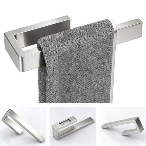 Image of HUFEEOH Hand Towel Holder, Stainless Steel Bathroom Towel Holder Towel Bar, Silver Dish Towel Hanger Wall Mount Heavy DutyTowel Racks for Bathroom