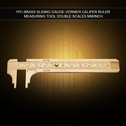 Walfront WALFRONTCFH61ZP4VB-02 Handy Sliding Gauge Double Scales Vernier Caliper Ruler Measuring Tool Mm/Inch Brass Pocket Ruler 100Mm thumb #7