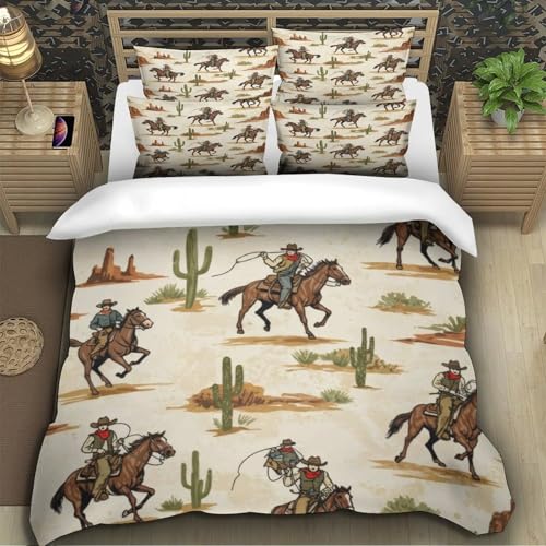 Housse de couette cowboys 135x200cm idée cadeau enfant