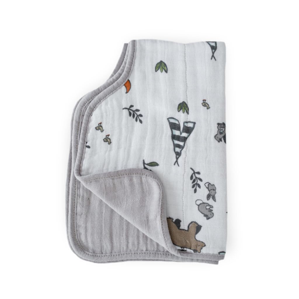 Little Unicorn - Paño para eructos de Muselina 100% algodón - Ajuste Superior (Forest Friends)