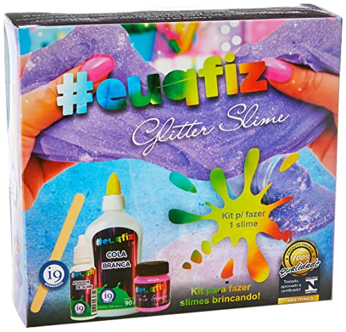 Slime, Kit 1 Glitter Slime, Euqfiz, I9 Brinquedos