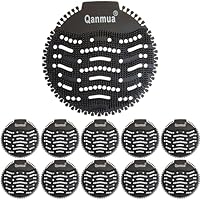 Qanmua 10 Stücke Urinalsieb mit Duft, Urinaleinlage Passend Pissoirsieb Lufterfrischer Einsatz 30 Tage Frischewirkung, Urinal Einleger Matte für Jedes Pissoir und Urinal Schwarz Meeresfrische