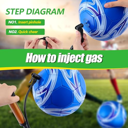 Realspring Deflated Soccer Balls Bulk with Pump Bag Operation Christmas Official Size Football for Youth Outdoor Outside Sport Training Gift Christian Charity Donation (Size 5) - Thumbnail 3