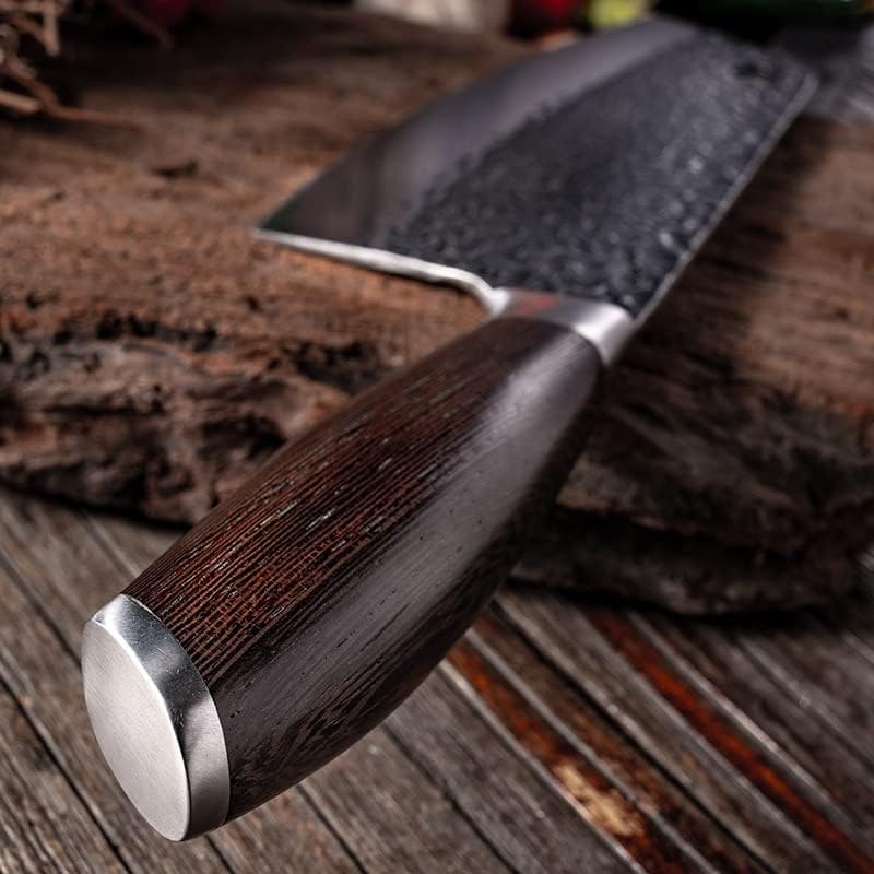 Meat cleaver, 7.5inch Forged slicing kitchen knife manual hammering process black chicken wing handle sharp 5Cr15 stainless steel meat cleaver Cleaver Knife