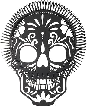 Stainless Steel Cocktail Strainer Hawthorne Strainer with Skull Design Matte Black