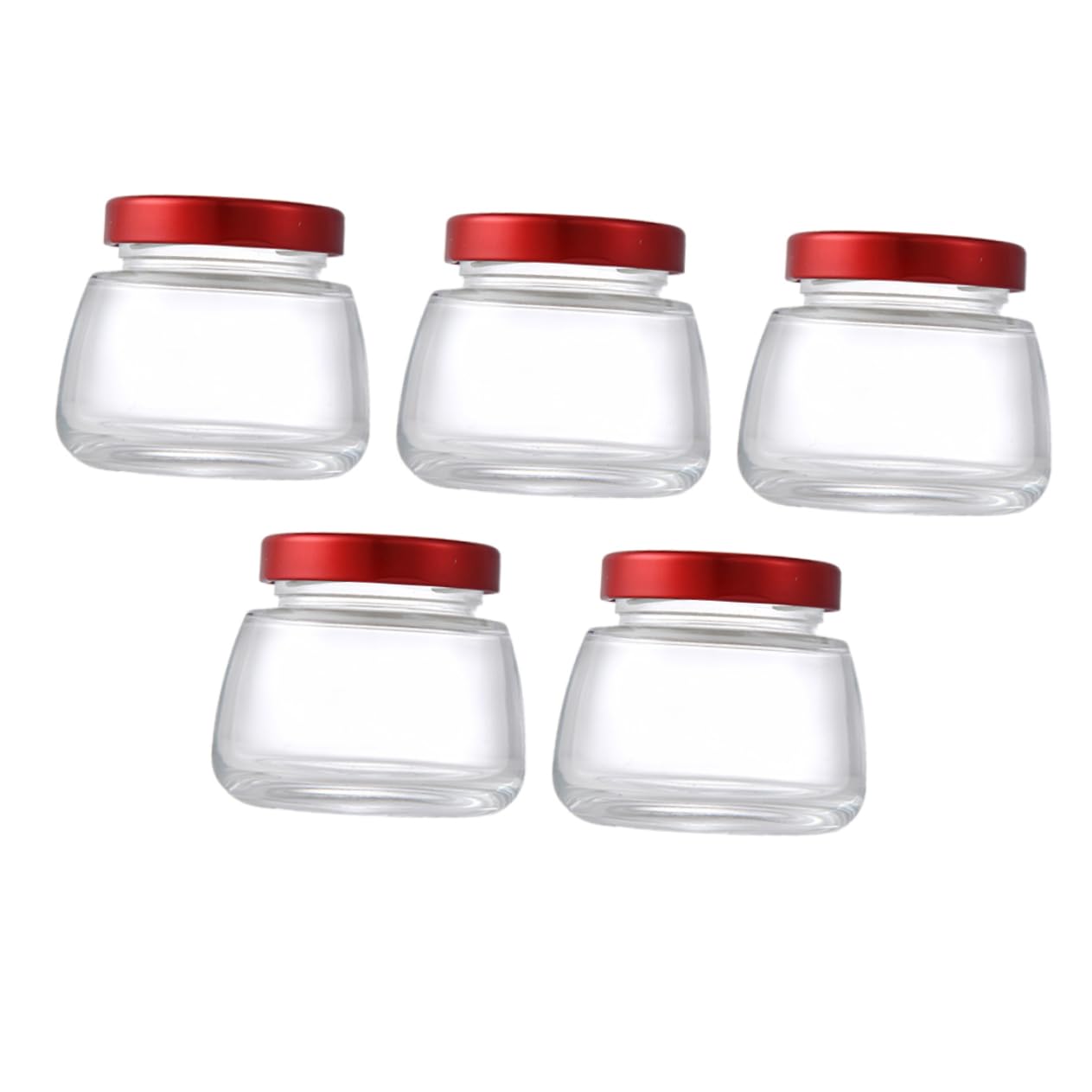 Cabilock 5 Tarros de Vidrio Transparente de 150ml Tapa, Frascos Herméticos para Miel, Frijoles y Cocina, Evitan Derrames