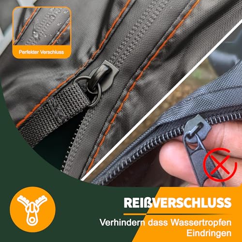 Enzeno Ampelschirm Schutzhülle 3M,Abdeckung für Ø 300cm / 300x300cm Ampelsonnenschirm Wetterfeste,Sonnenschirm Hülle,Ampelschirm Abdeckhauben Abdeckplane Winddicht(265×40/70/50cm)