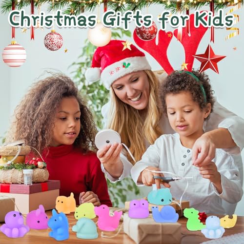 LEEHUR 100PCS Kawaii Squishies - Mini Stress Relief Fidget Toys for Kids Party Favors & Classroom Prizes with Storage Bag