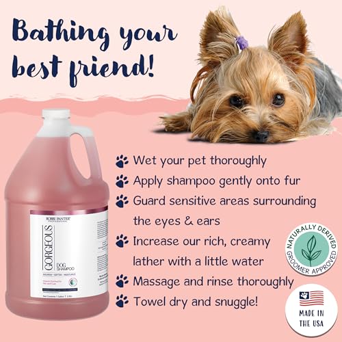 Image of Bobbi Panter Whitening Dog Shampoo Aloe Vera, Chamomile, Jojoba & Lavender - Brightening Natural Formula for All Coats, Enhances Shine & Softness, Tear-Free, 20:1 Concentrate, 1 Gallon (Case of 4)