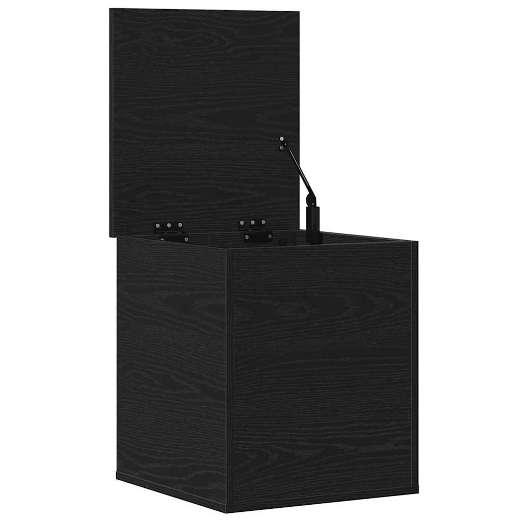 Aufbewahrungsbox Schwarz Eichen-Optik 40 x 42 x 46 cm Holzwerkstoff mit Deckel, Stauraum, Sitztruhe Kiste für Wohnzimmer Schlafzimmer Home Office Ordnung