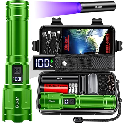 Blukar Flashlight High Lumens Rechargeable- 3 Color Temperatures & 4 Modes, Adjustable...