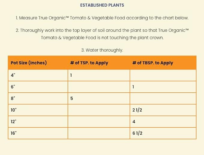 Fertilizante granulado orgánico True Organic para tomate 4.5 lb miniatura 4