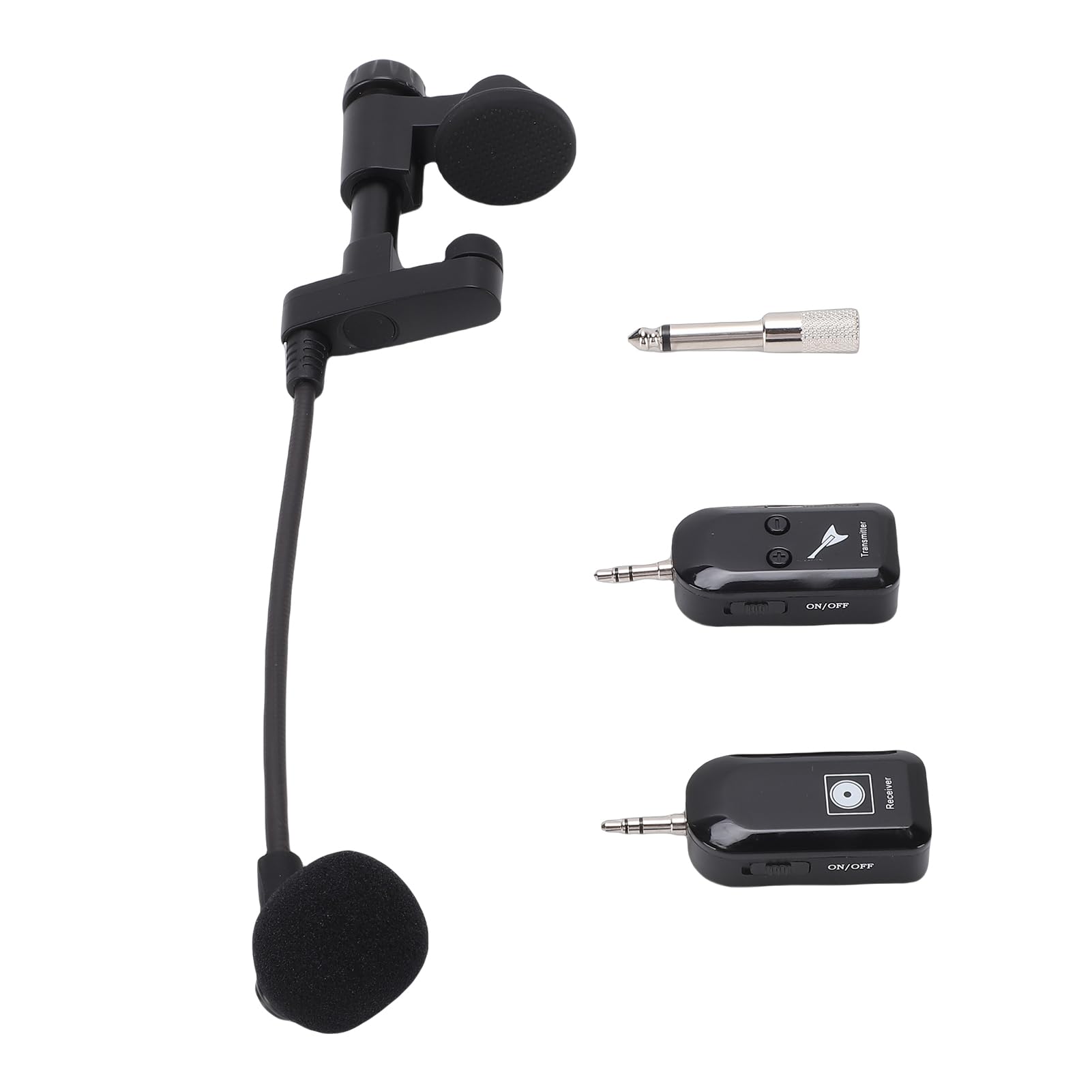 Topiky Microfonico Wireless per Violino UHF, Clip Pickup per Violino 2.4G su Microfoni per Strumenti con Trasmettitore e Ricevitore, Microfono Wireless per Strumenti per Corni, Trombe
