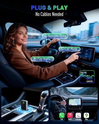 Image of Wireless CarPlay Adapter for iPhone, 2026 Upgraded 2-in-1 Android Auto CarPlay Wireless Adapter, Convert Wired to Wireless, Fast & Stable, Plug & Play, Compatible with Factory Wired CarPlay Cars 2016+