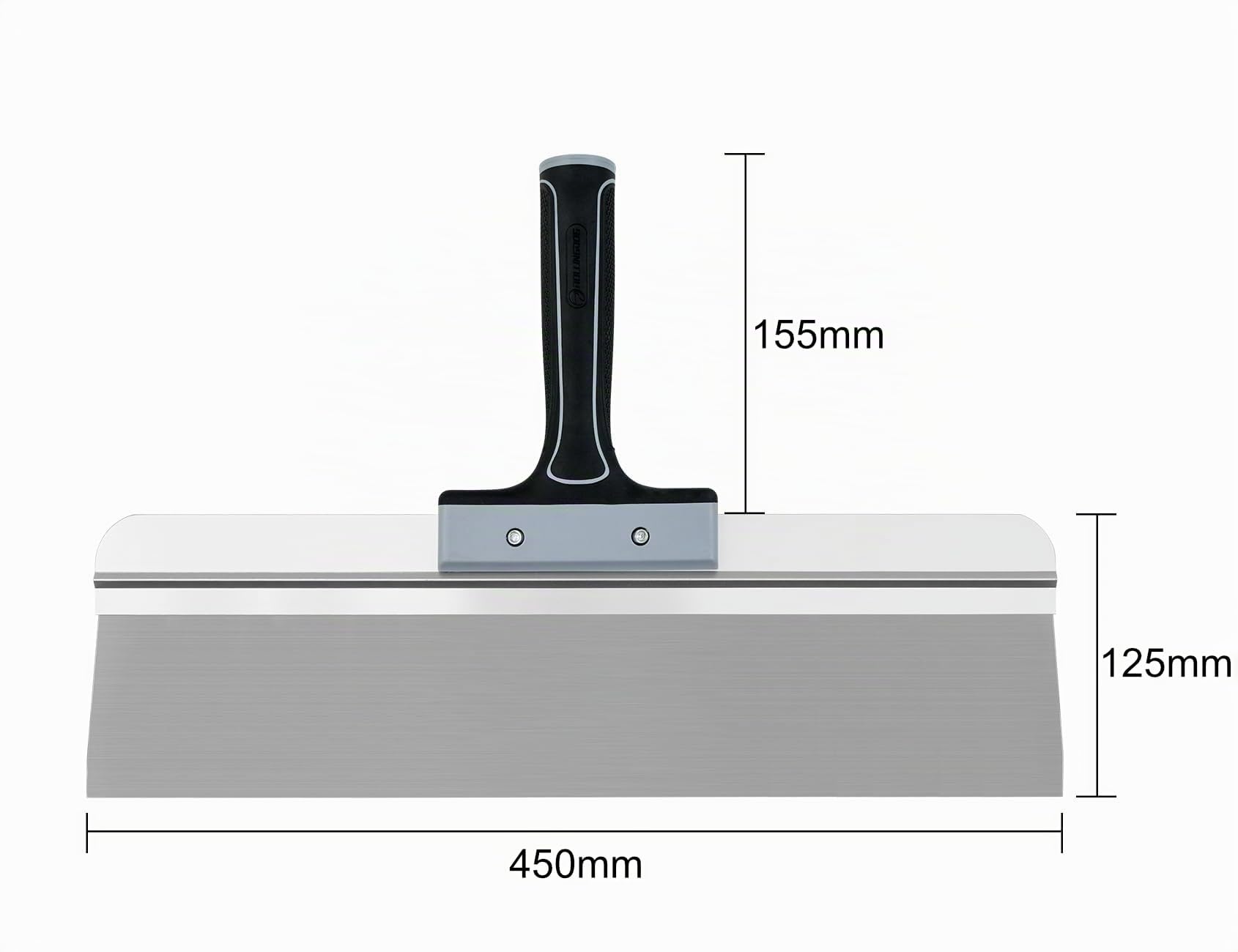 ROLLINGDOG Spatule de surface de 450 mm – Spatule large pour cloison sèche, idéale pour le masquage et le lissage, lame en acier inoxydable, poignée en caoutchouc confortable