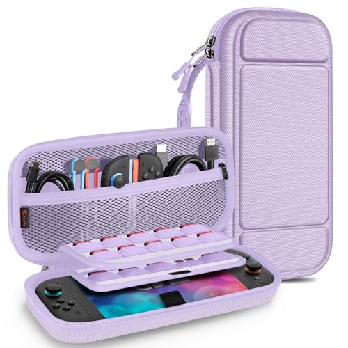 FINTIE Funda Nintendo Switch 2(Modelo 2025) - Funda de Transporte con 20 Soportes para Tarjetas de Juego y Correa para la Consola Nintendo Switch y Sus Accesorios, Púrpura Grisáceo [Nintendo_Switch]