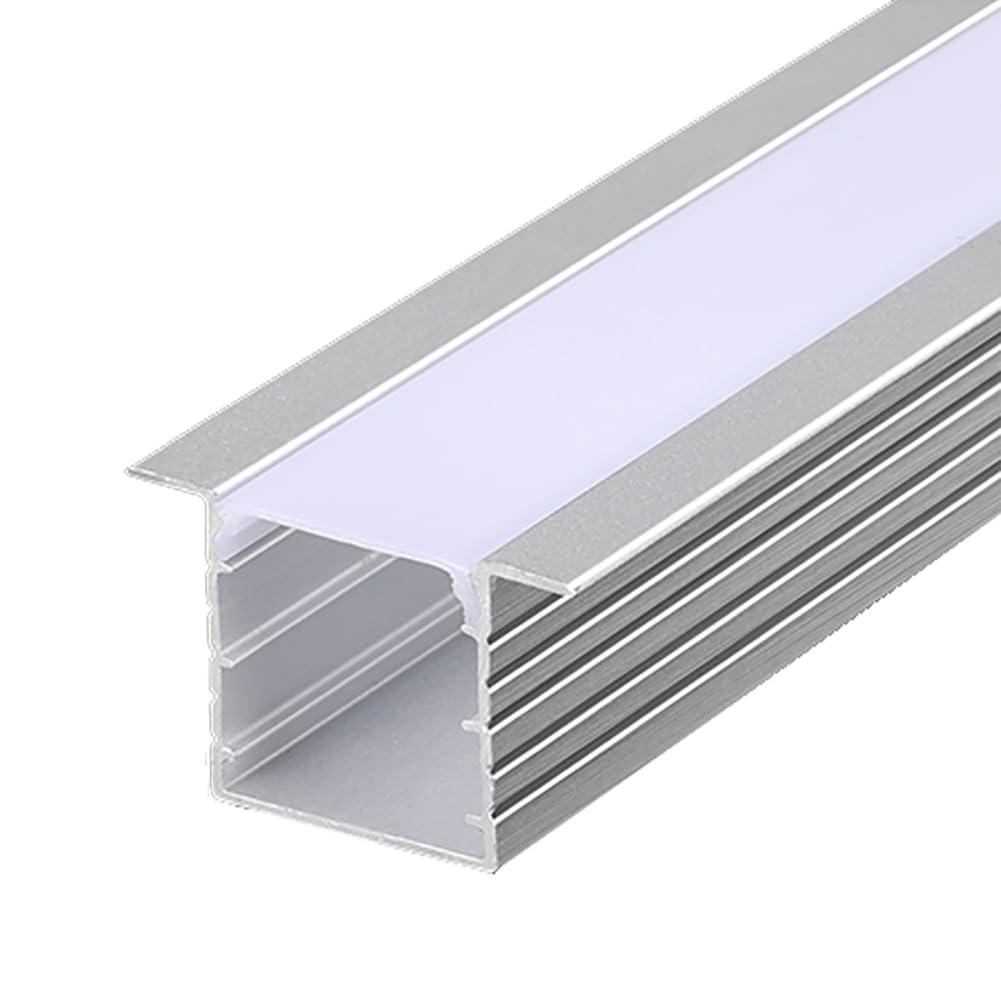 Rishori One Color Aluminum Profile 3.3Ft Silver U-Shape Aluminum Channel Internal Corner Mounting Channel With Cover For Flex/Hard Led Strip Light,15Mm*15Mm With Edge