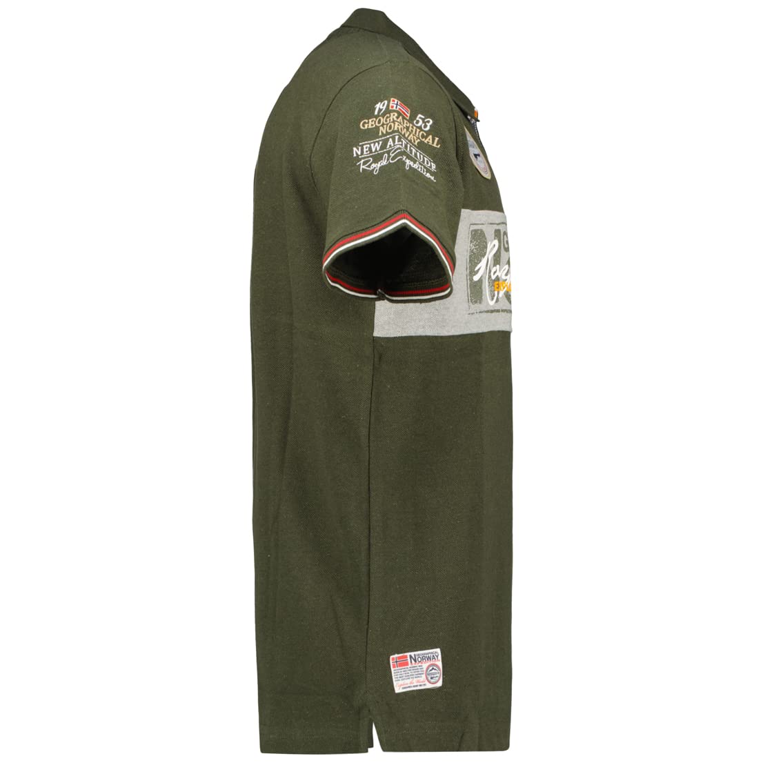 Geographical Norway Polo Homme Manches Courtes col boutonné | Détails logo, design contrasté, polo sportif, pour loisirs, quotidien et vacances