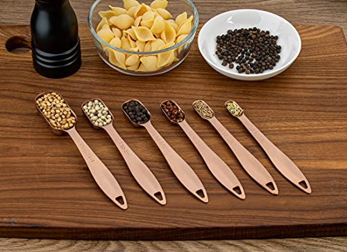Image of 6-Piece 18 /8 Stainless Steel Measuring Spoons Set, Rose Gold