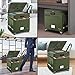 DocSafe File Box with Lock,2-Layer Fireproof Document Box with Wheels,Collapsible Rolling File Storage Organizer with Pockets,Large Portable Home Office Filing Cabinet Safe for Hanging Folders,Green