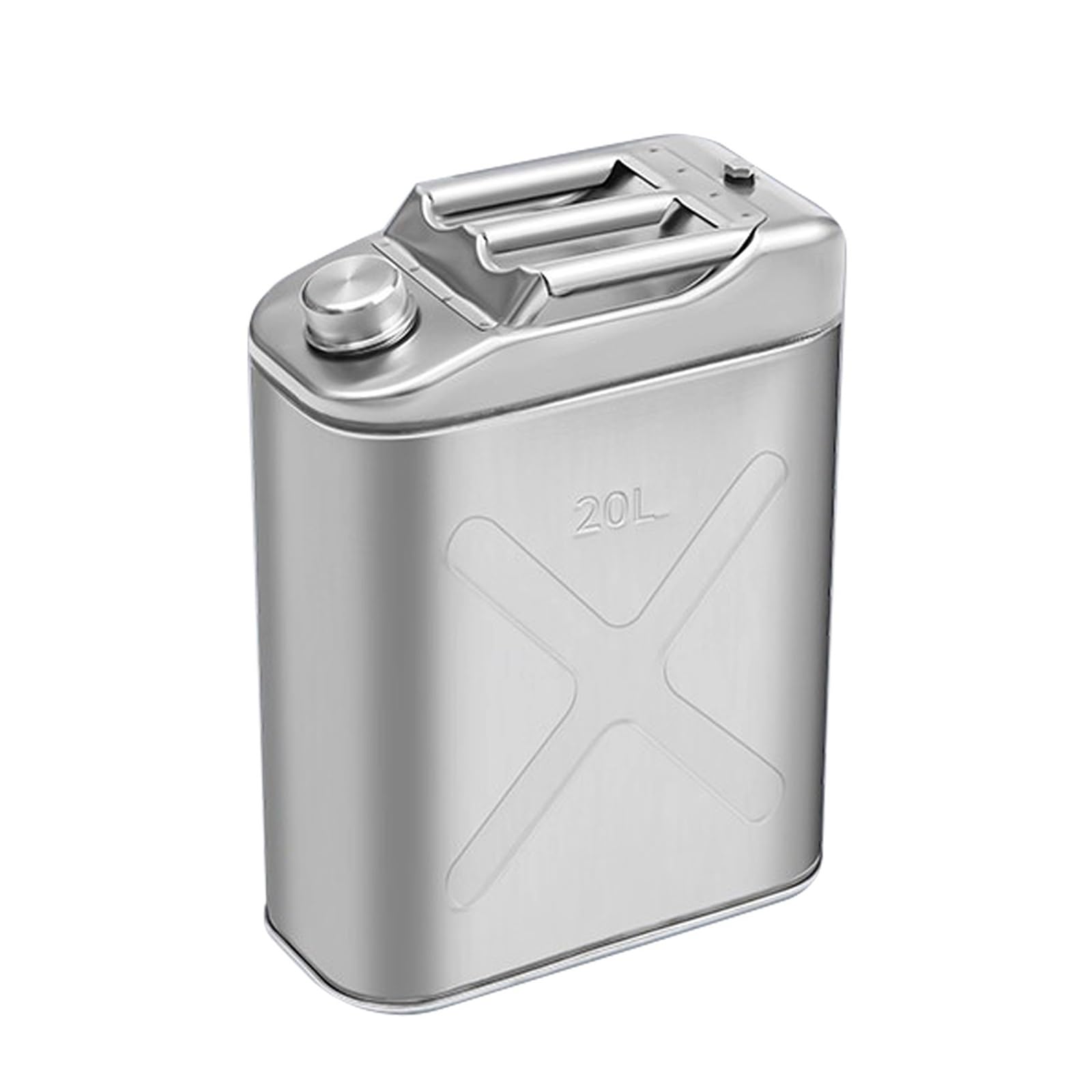 304 Stainless Steel Jerry Can, 0.6mm Metal Fuel Can, with Flexible Spout & Air Vent, Leakproof Portable Gas Can for Gasoline, Diesel, Camping(20L/5.2Gla)