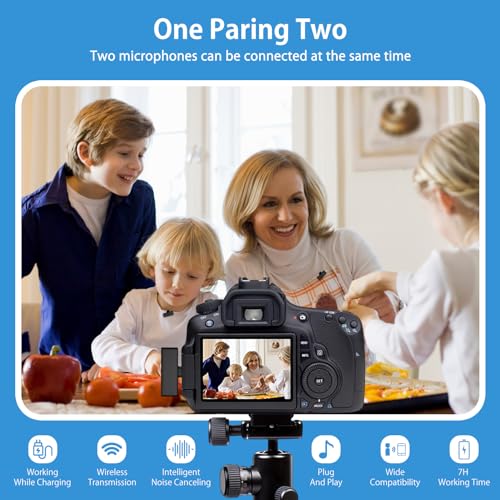 Professional Wireless Lavalier Microphone USB C, Lapel Mic for iPhone 15 Pro Max/Plus,Android,2Pack Noise Canceling Cordless Clip on Recording Mic,Mini Lav Mic for Interview Video Vlog YouTube TikTok - Thumbnail 4