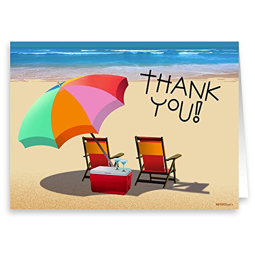 Image of Stonehouse Collection Beach Note Cards Assorted Pack- 12 Beach Note Cards Per Box - Beach Variety Set