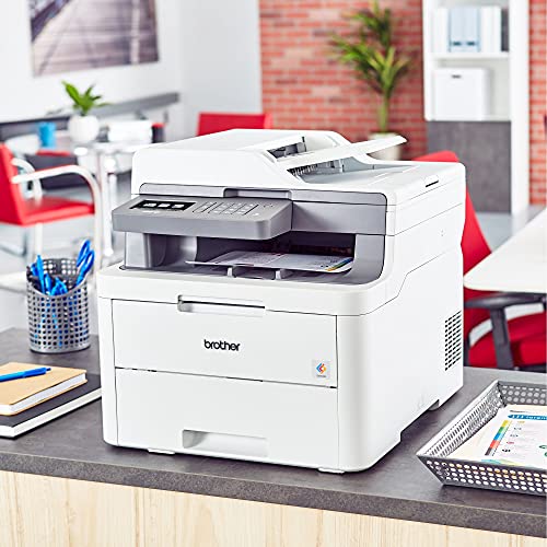 Brother Mfc-L3710C Digital Color Led All-In-One Wireless Laser Printer - Print Copy Scan Fax - 3.7" Lcd Touchscreen, 19 Ppm, 600 X 2400 Dpi, 8.5 X 14 Paper Sizes, 50-Sheet Adf - Broage Printer Cable #TOP5