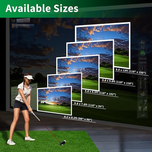 Image of Golf Simulator Impact Screen, Premium Triple Layer Launch Monitor Projector Screen with HD Visuals, Indoor Practice Screen for Enclosure and Net, Hitting Screen with Grommets & Bungee Cords