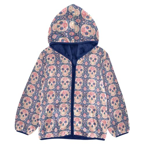 Skull Boys Fleece Coat,Children's Zip-Up Hoodie Jacket,Baby Warm Fashion Outerwear 3-10T,A113335