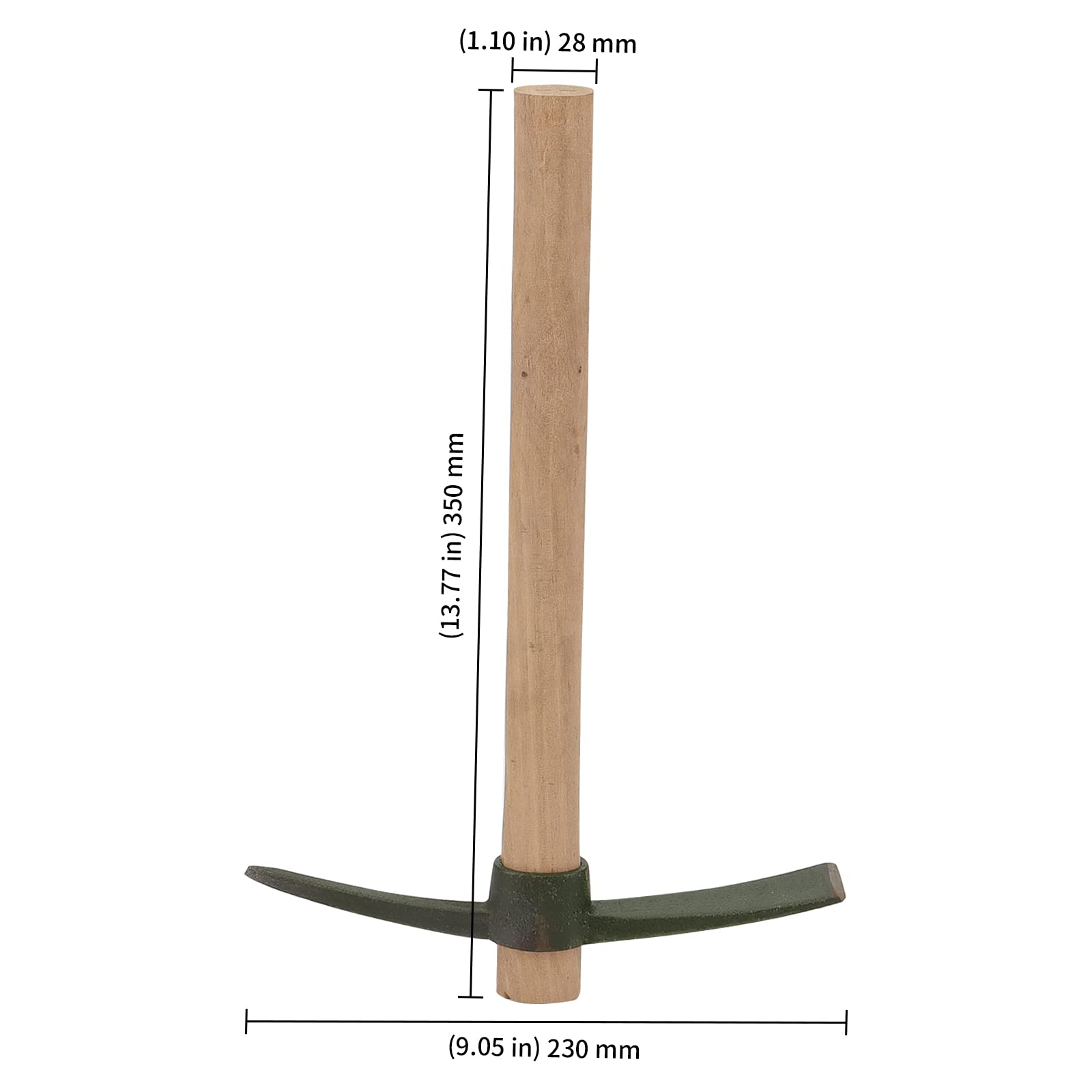 KEILEOHO Lot de 2 pics de jardin de 35 x 23 cm avec poignée, pioche de jardin, pioche pour jardinage, plantation et camping