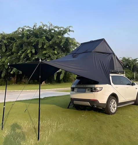 Tienda de Techo Aluminio para Coche, Negro y Gris