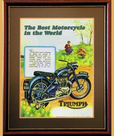 Triumph 650 Twin, Classic Motorcycle Advertising Posters