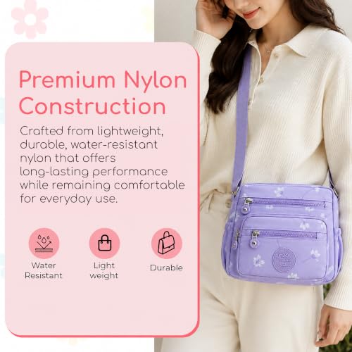 Image of MOCA Womens Nylon Crossbody Sling Bag for Women - Lightweight, Durable, Stylish Shoulder Bag for Teens, Women Office, Travel & Everyday Use
