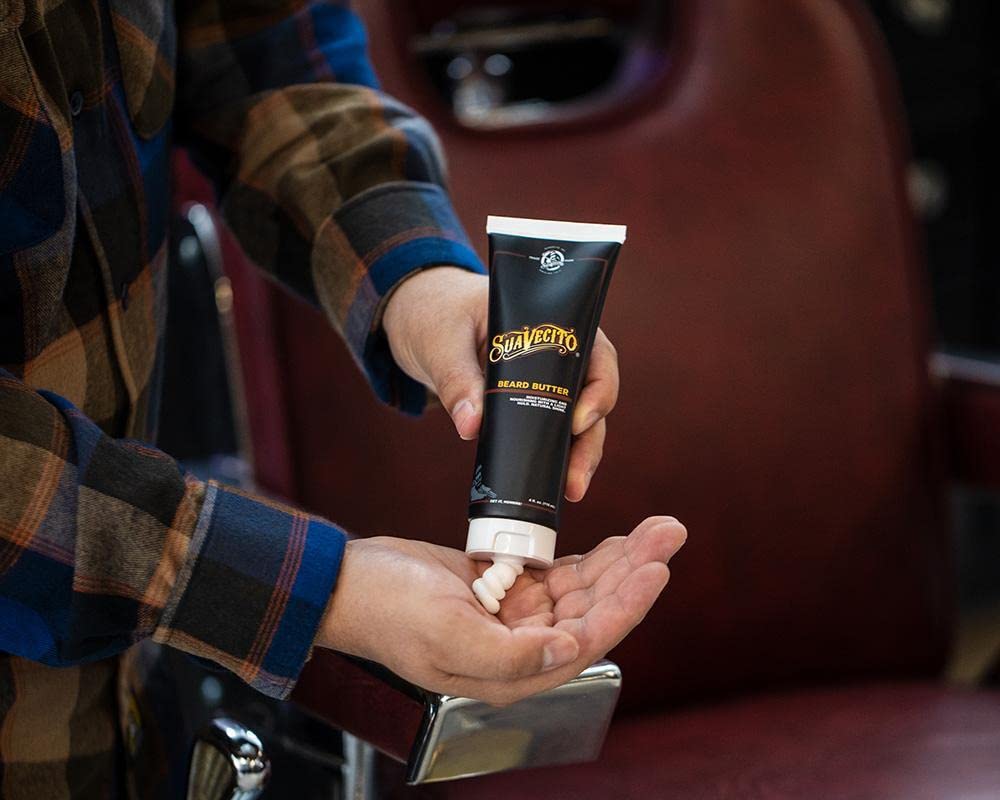 Suavecito Beard Butter 4 oz -Original Scent - Moisturizes, Nourishes, & Softens Beard, Adds Healthy Natural Shine - Offers a Light Hold Through Out the Day