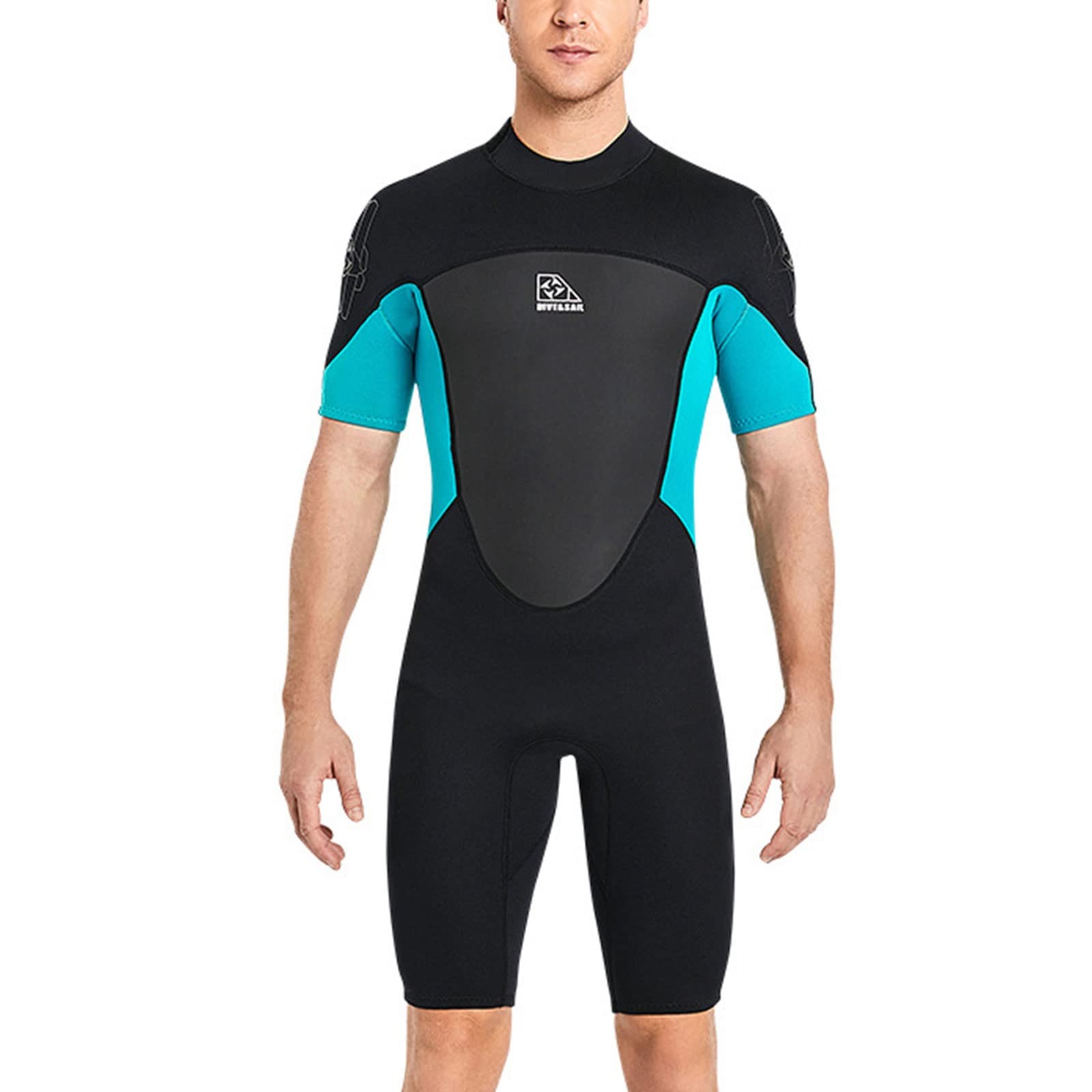 Wygwlg Combinaisons en néoprène 2 mm, Maillot de Bain Une pièce épais pour Hommes, Combinaisons de plongée Profonde à Manches Courtes (Color : Green, Size : M)