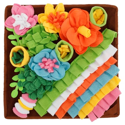ZJRDYYK Snuffle Mat for Dogs, Interactive Sniff Dog Toys Mat, Flower Pet Snuffle Mat for Dogs Cats and Rabbits, Sniff Mat for Dogs Slow Eating and Treats Mind, Machine Washable