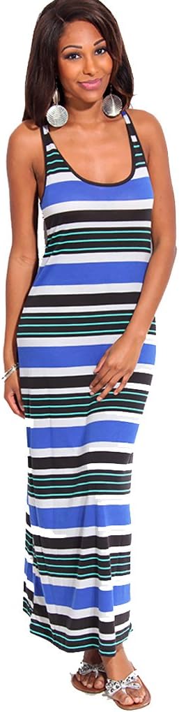 Young Aloud Stripes Sleeveless Maxi Dress