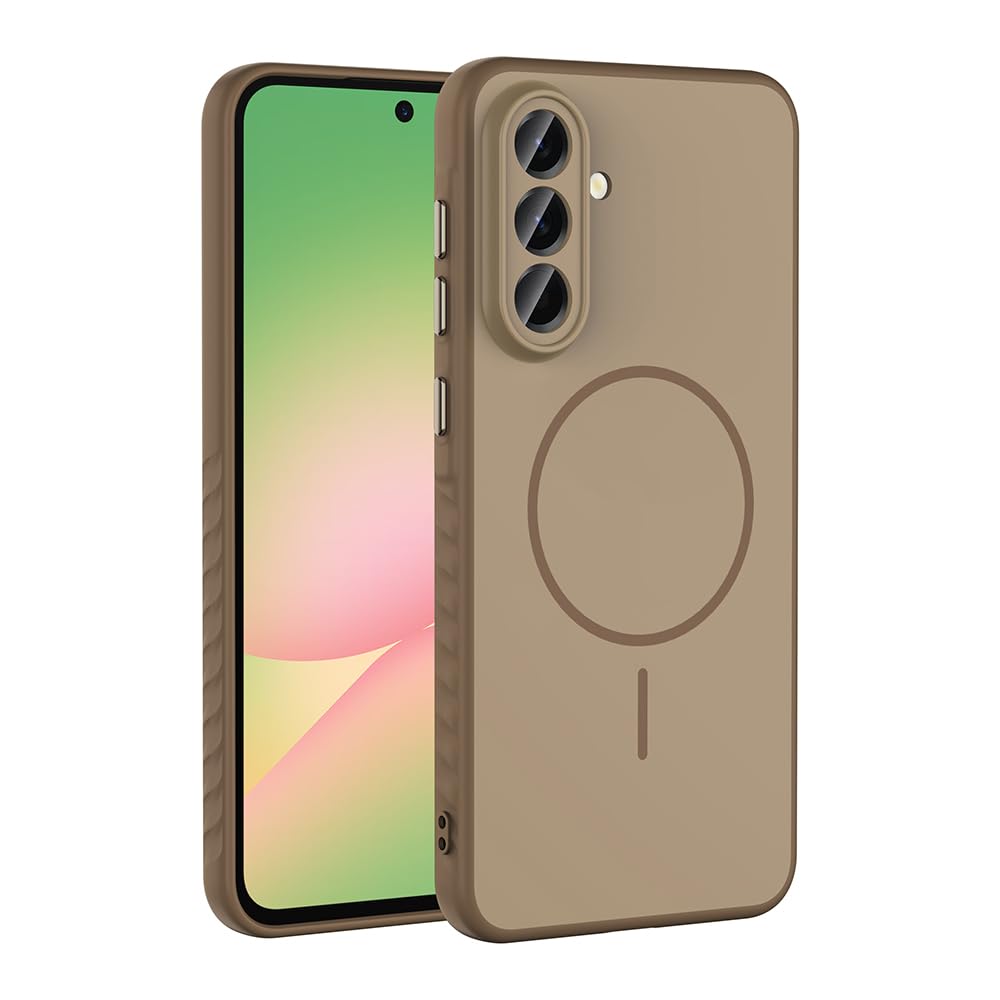 Zore Galaxy ile uyumlu A36 ve A56 Kılıf M-safe Şarj Özellikli Zore Tea Kapak Gold