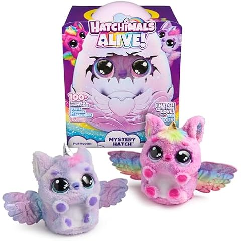 Hatchimals Alive, Mystery Hatch Pufficorn, Surprise Interactive Toy & Egg with Mist, Lights & Sounds (Styles May Vary), Kids Toys for Girls & Boys Cover