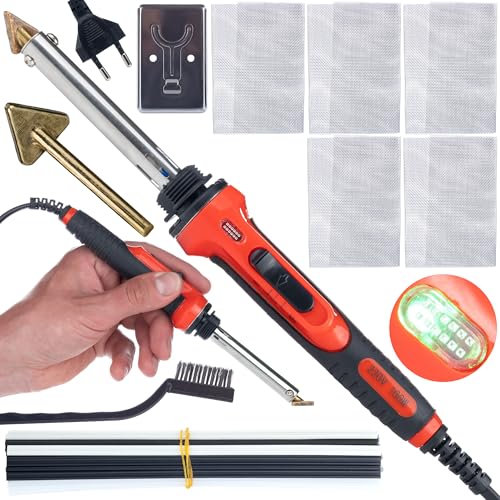 Rosfix Set Soldador Plástico Red Odysseya RRO100W - 100W, 400-600°C | Para PP, PE, ABS, PVC | Cueva, zócalo, Reparación de Plástico | Herramienta Térmica