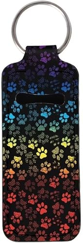 doginthehole Chapstick - Llaveros para mujer, de neopreno, para bálsamo labial, llavero con clip, bolsa organizadora para lápiz labial